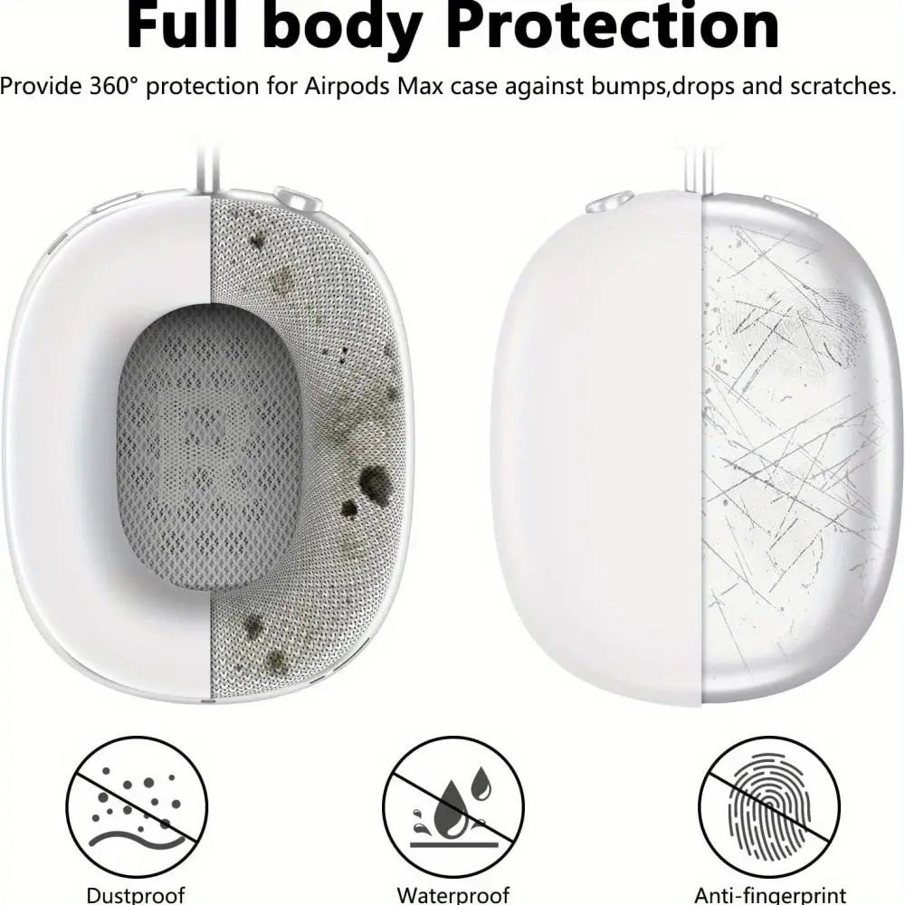 3-in-1 Soft Silicone Shockproof Case for AirPods Max – Anti-Scratch Headphones Skin Protector Cover