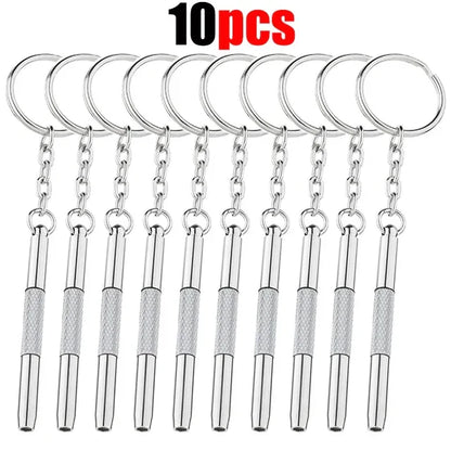 Steel Glasses Screwdriver Kit – Precision Eyeglass & Watch Repair Tools with Keychain, Portable Hand Tool Set
