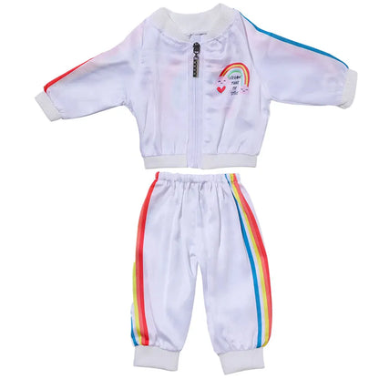 Cute Rainbow Sweat Suit for 18-Inch American Doll — Daily Casual Outfit for Reborn Dolls, Our Generation Girl’s Toy Gift
