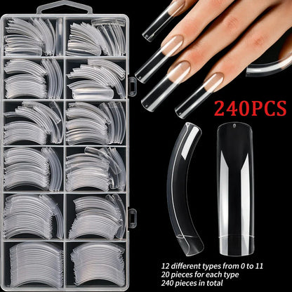 576PCS Colorful Press-On Fake Nails Set – Black & Red Oval/Square Short Full Cover Nail Tips for Salon-Style Nail Art