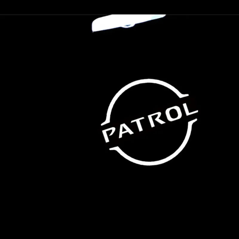 2PCS Car LED Door Projector Lights – Ghost Shadow Courtesy Lamp for Nissan Patrol Y62 2012–2021, Car Door Welcome Logo Accessories
