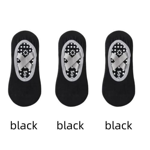 Women’s Anti-Slip Yoga Socks 1–3 Pairs – Silicone Grip Ballet Pilates Backless Breathable Sport Socks for Fitness & Dance