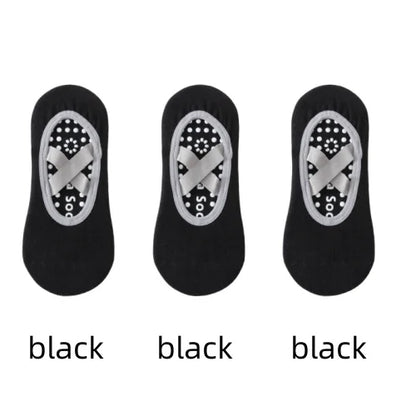 Women’s Anti-Slip Yoga Socks 1–3 Pairs – Silicone Grip Ballet Pilates Backless Breathable Sport Socks for Fitness & Dance
