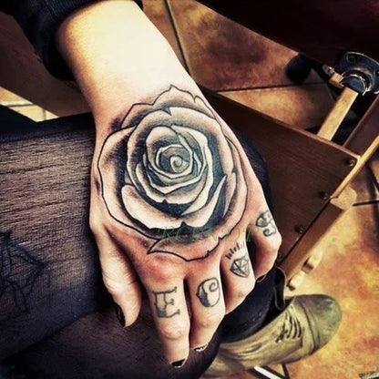 Waterproof Temporary Rose Flower Tattoo Stickers – Fake Flash Body Art for Men & Women Hands and Body