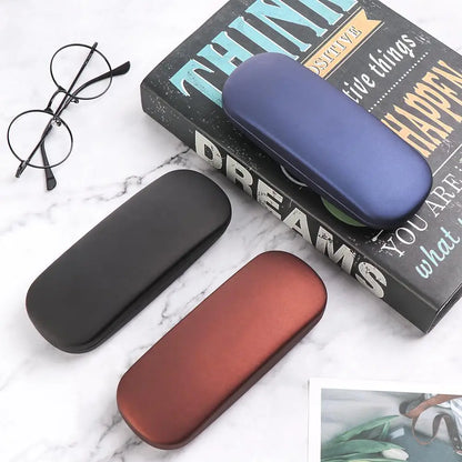 PU Pearlescent Glasses Case - Hard Protective Eyewear Box for Men & Women Myopia, Reading Glasses & Sunglasses