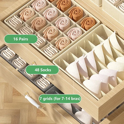 Underwear & Clothing Organizer Storage Box – Sports Bra, Socks & Panties Drawer Divider for Wardrobe & Cabinet Organization