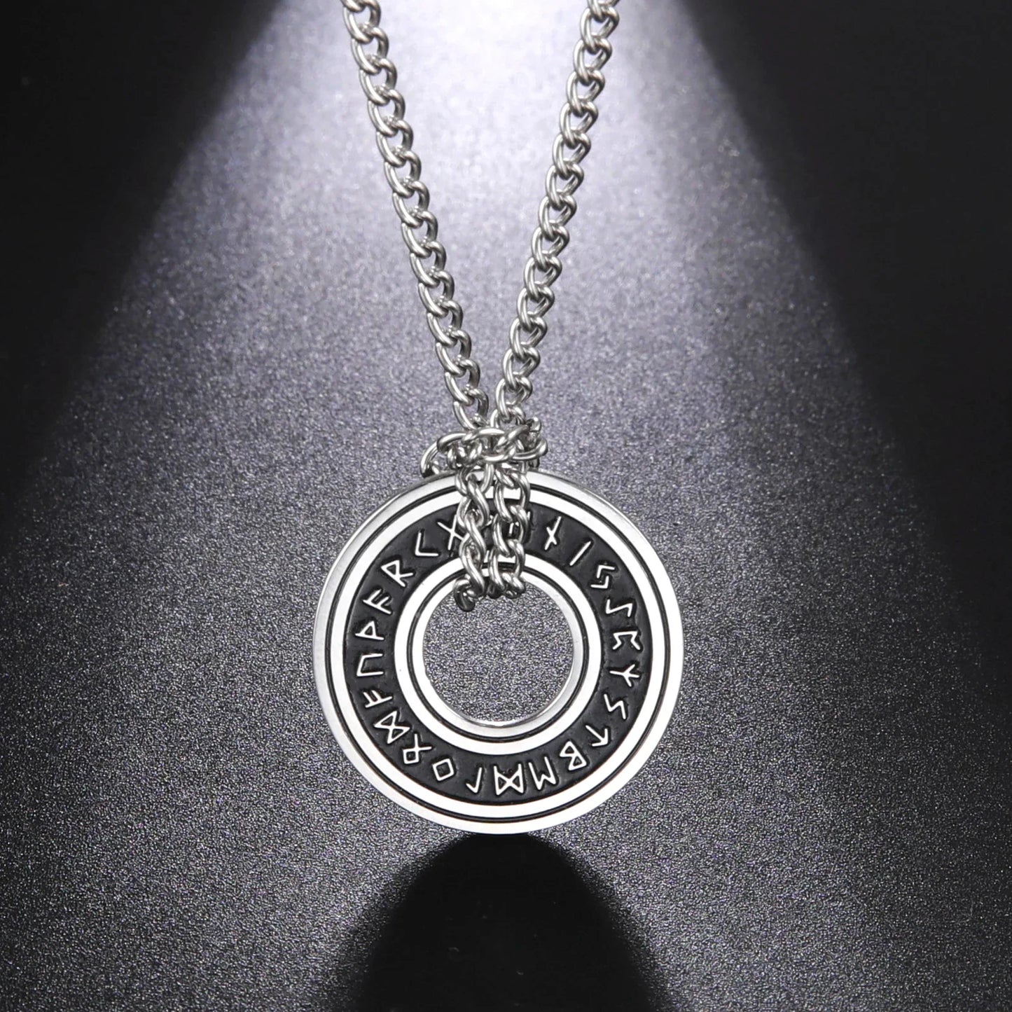 Viking Nordic Rune Compass Necklace – Stainless Steel Triquetra Amulet Pendant Jewelry Gift