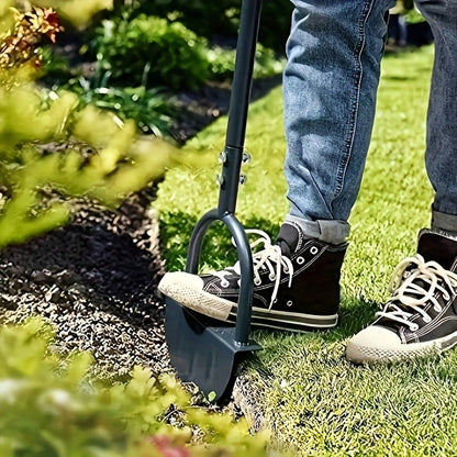 Manual Half Moon Lawn Edger - Steel Garden Grass Border Trimmer, Sod Removal & Yard Landscaping Tool with Handle