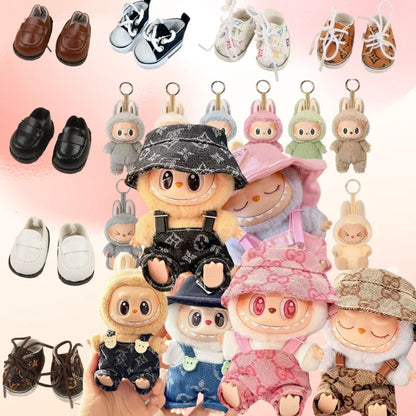 Anime Labubu Doll Clothes – Fashion Overalls for Labubu Idol V1/V2 Plush Dolls, 15cm/17cm Universal Accessories