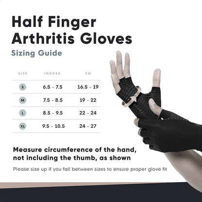 Copper Arthritis Compression Gloves – Fingerless Hand Support for Pain Relief, Swelling & Carpal Tunnel