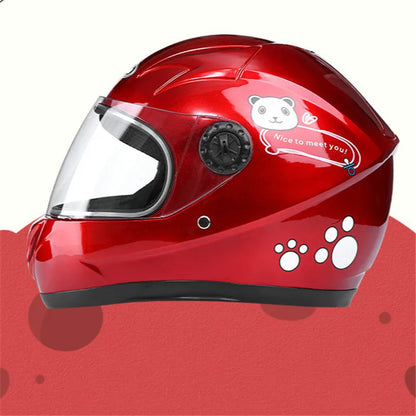 New Cute Children’s Full Face Helmet – Safety Bike & Motorcycle Helmet for Kids, Adjustable for Outdoor Sports, Four Seasons Protection