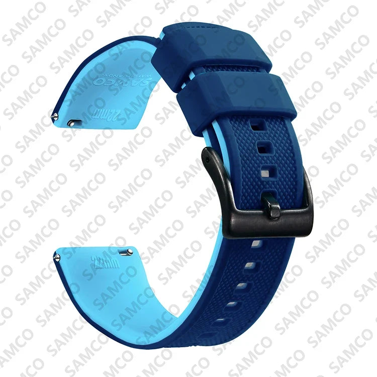 Premium Silicone Watch Band - Quick Release Rubber Replacement Strap for 18mm 20mm 22mm Watches
