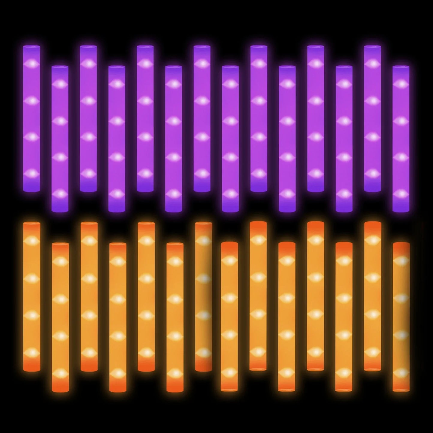 400-30PCS LED Foam Glow Sticks – 3 Modes Party Supplies for Weddings, Birthdays, Concerts, Halloween & Christmas