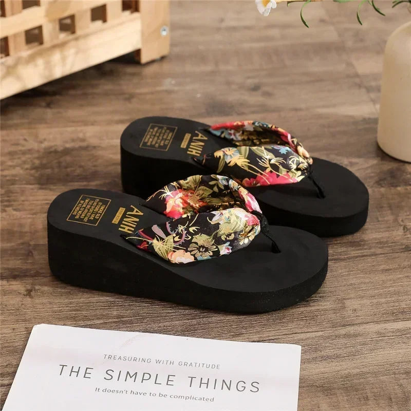 Women’s Summer Platform Flip Flops - Casual Wedge Beach Sandals