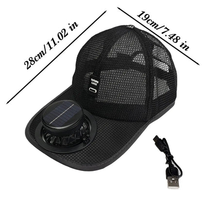 USB Fan Baseball Cap - Breathable Mesh Sun Protection Hat for Outdoor Summer Activities