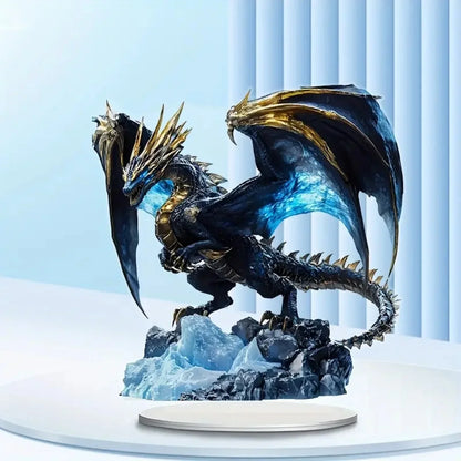 Black Dragon Lightning Acrylic Plaque - 2D Decorative Display Sign for Home, Office, Cafe & Studio