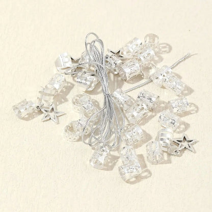 36pcs Star Decor Hair Ring Accessories: Beads Hair Braid Rings Clips - Dread Locks Metal Cuffs for Hair Braiding Decoration