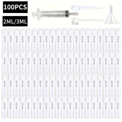 100PCS Mini Spray Bottles 2ml/3ml – BPA-Free Clear Refillable Travel Atomizer for Perfume & Cosmetics Portable Fine Mist Sprayer