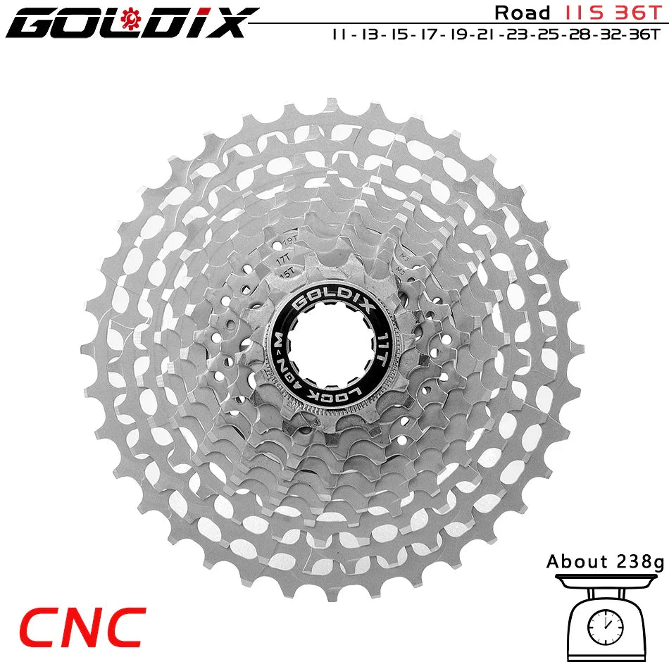 GOLDIX Ultralight CNC Road Bike Cassette — 11/12-Speed 28T-36T Sprocket for SHIMANO HG, K7 11S/12S