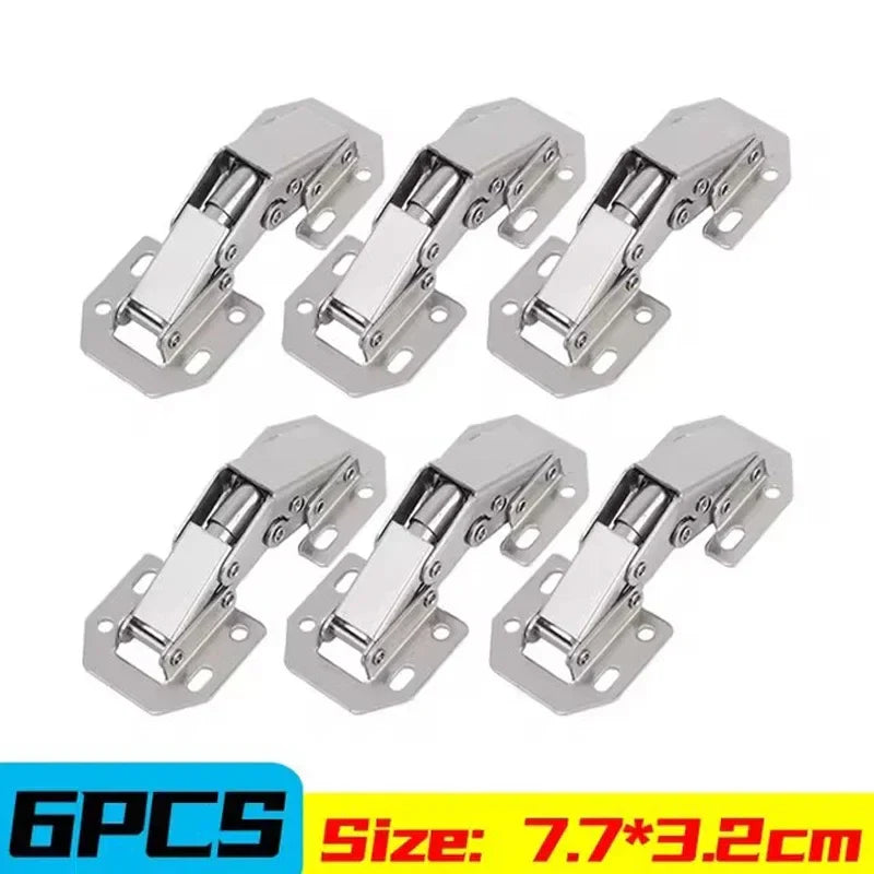 2/10PCS 90° Steel Cabinet Hinges – No-Drill Hydraulic Buffer Hinges for Kitchen Cabinets & Furniture