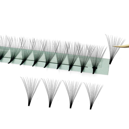 10D Premade Volume Eyelash Fans – Long Stem 3D-6D Pointy Base False Lash Clusters