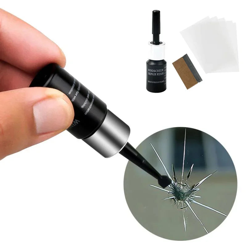 Car Glass Scratch Repair Fluid Set - Nano Resin Agent for Windscreen & Window Cracks, Auto Accessory Repair Tools