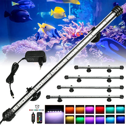 21 LED Aquarium Light with Remote Control - RGB Diving Lamp for Fish Tanks & Plant Growth - EU Plug
