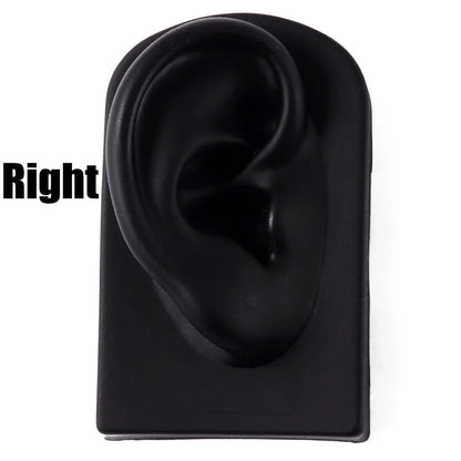 Soft Silicone Ear Nose Mouth Practice Model – Tattoo & Piercing Jewelry Display Stand with Acrylic Earring Holder Kit for Training & Showcase