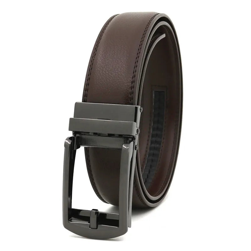 Genuine Leather Men’s Belt - Cowhide Luxury Automatic Buckle Business Casual Designer Waist Belt