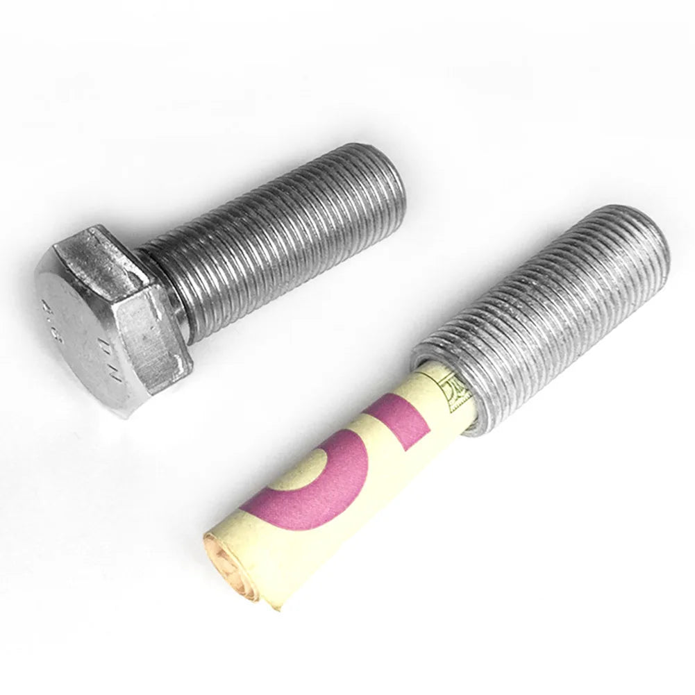 Metal Screw Bolt Hidden Stash Safe – Secret Compartment Container for Cash, Pills, and Valuables