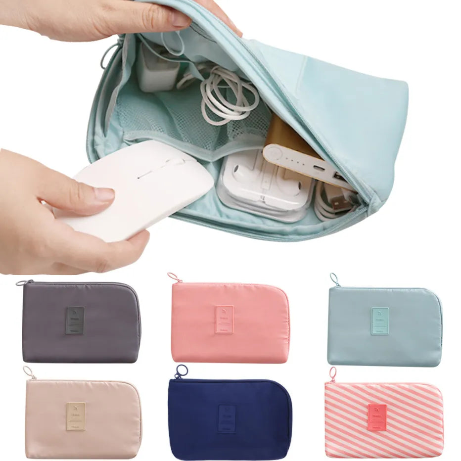 Portable Data Cable Storage Bag: Travel Earphone Wire Organizer Case - Multi-Function Headset Bag for Cables