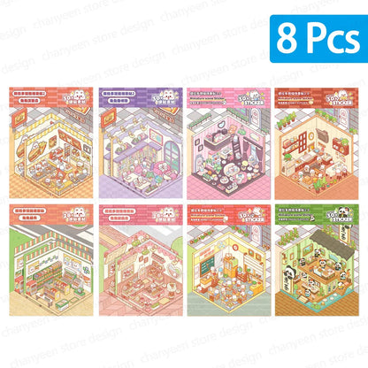 3D Cartoon DIY Landscaping Stickers - Miniature Scene Visual Stacking | Stress Relief Gift for Kids, Babies & Students