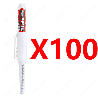 Carpenter Marker Pens — 45mm Long Nib Head, Hole Marker for Woodworking, 100-1PCS White/Black/Blue/Red Hand Tools