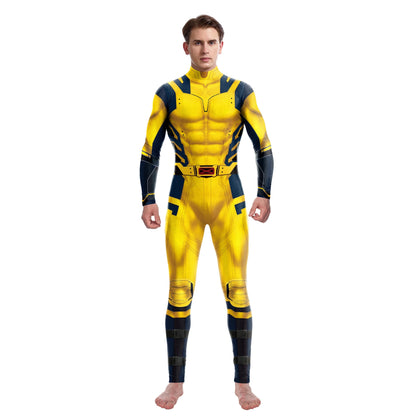 “You’re My Secret” Superhero Cosplay Costume – Deadpool & Wolverine Jumpsuit Bodysuit for Men, Halloween & Party