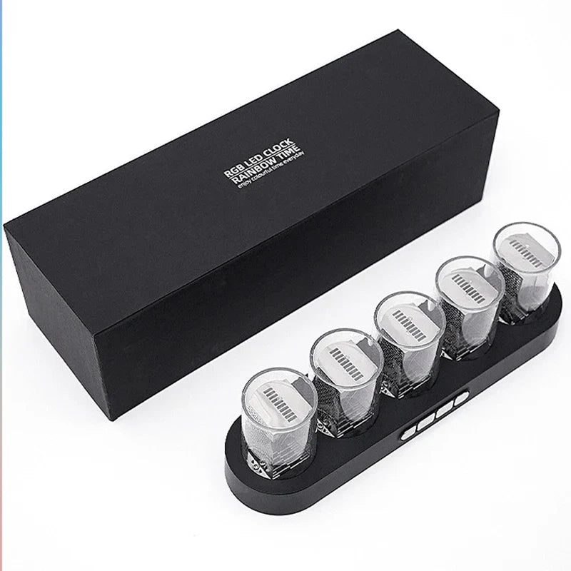 Digital Nixie Tube Clock with RGB LED – Desktop Game Room Décor with Luxury Gift Box