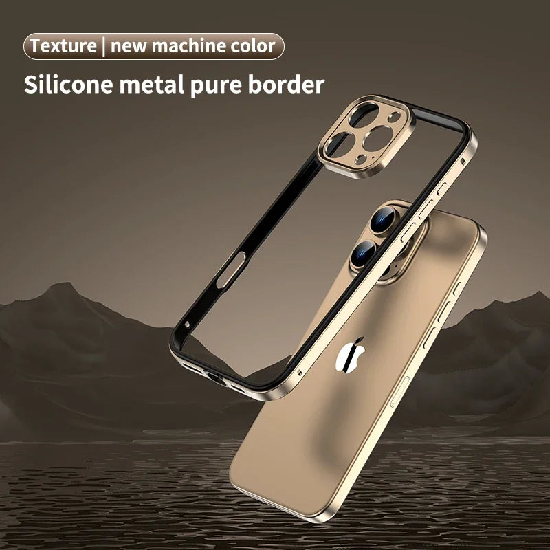 Camera Protection Hybrid Silicone & Aluminum Metal Phone Case for iPhone 16/15/14/13 Pro Max – Better Heat Bumper
