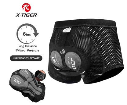 X-TIGER Men’s Cycling Underwear Shorts – 5D Gel Pad, Breathable Non-Slip Bike Shorts for MTB & Road Cycling