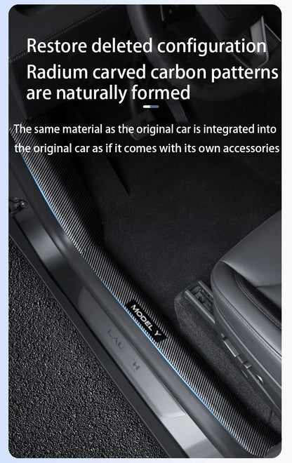 Tesla Model Y Juniper 2025+ Door Threshold Strips – ABS Anti-Scratch & Dirt-Resistant Interior Accessories for Front & Rear Doors
