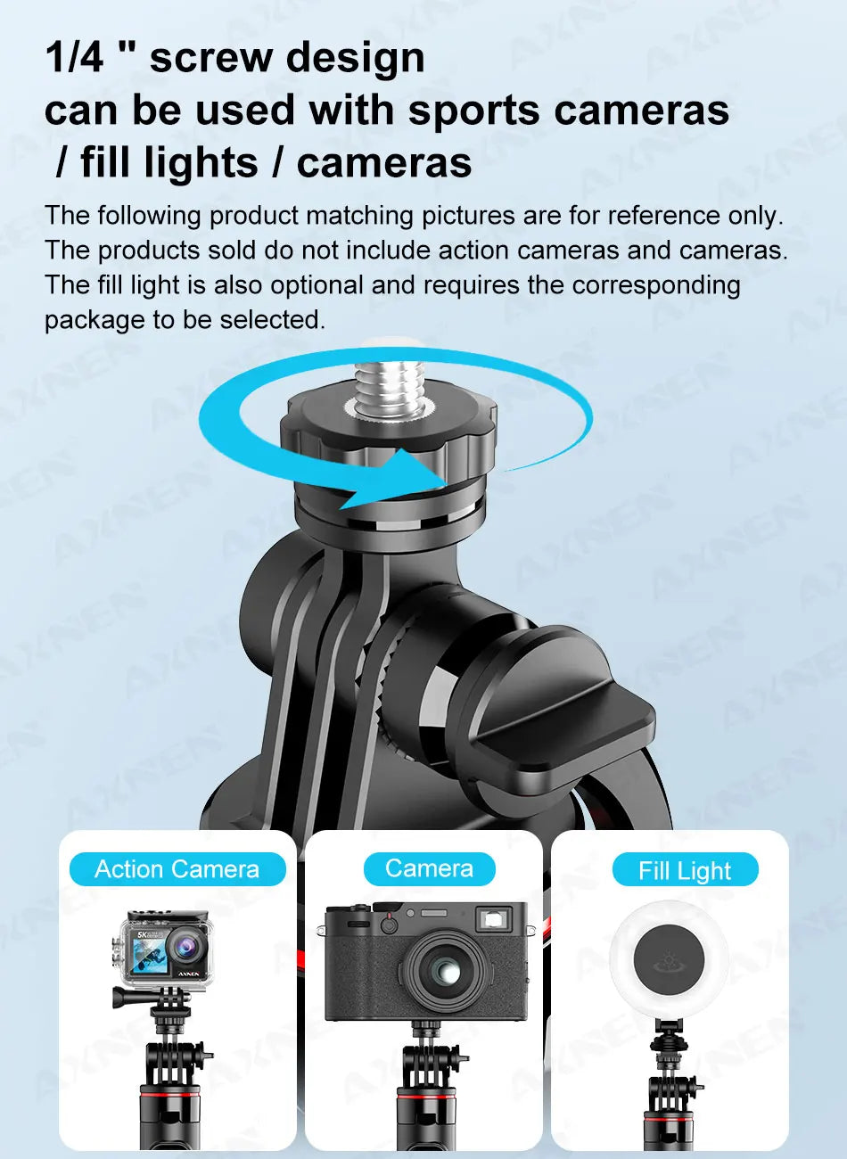 AXNEN Mobile Phone Tripod C12/C13 – 1325mm Stand for Cellphone & GoPro, with Wireless Bluetooth Remote for Live Streaming