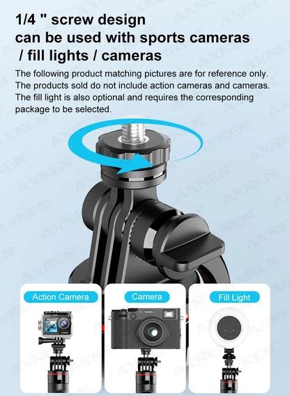 AXNEN Mobile Phone Tripod C12/C13 – 1325mm Stand for Cellphone & GoPro, with Wireless Bluetooth Remote for Live Streaming