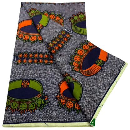 African Wax Print Fabric - High-Quality Cotton Ankara Gold Print Pagne for Wedding & Dress Sewing