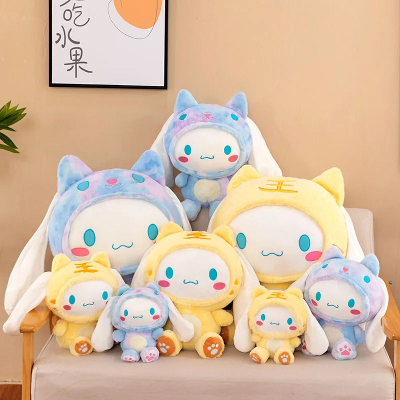 Kawaii Sanrio Cinnamoroll Plushie Toy – Heart Shaped Soft Stuffed Doll, Cute Japanese Cartoon Toy for Children's Birthday Gift
