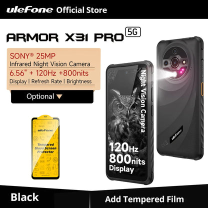 【World Premiere】Ulefone Armor X31 Pro 5G Rugged Smartphone – Android 14, 6.56” Display, 16GB+256GB, 64MP Night Camera, 6050mAh, NFC