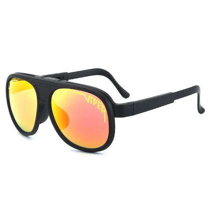 Retro Flip-Up Pit Viper Cycling Sunglasses — UV400 Vintage Steampunk Eyewear for Men & Women