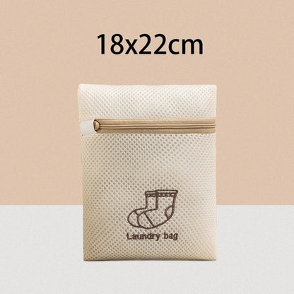 7Pcs Fine Mesh Laundry Bag Set – Embroidery Print Washing Pouches for Clothes, Household Washing Machine Bags