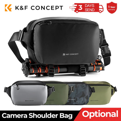 K&F Concept 10L Camera Shoulder Bag - Lightweight Travel Sling for Canon, Nikon, Sony, DJI Drone | Photography Carry Pouch