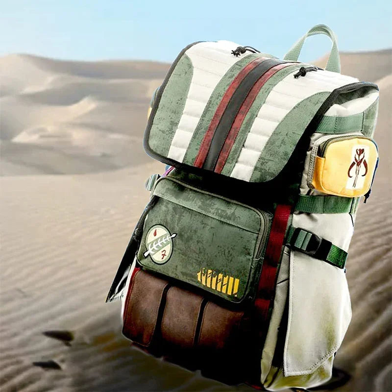 Disney Star Wars Boba Fett Mandalorian Backpack | Large Capacity Laptop & Travel Bag for Boys, Anime School Bag