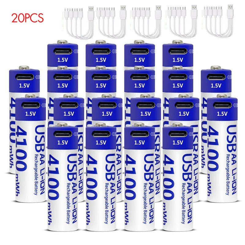 MATOV 1.5V 4100mWh AA Rechargeable Battery – USB Type-C Li-ion Battery for Remote Control, Smart Door Locks & Toys