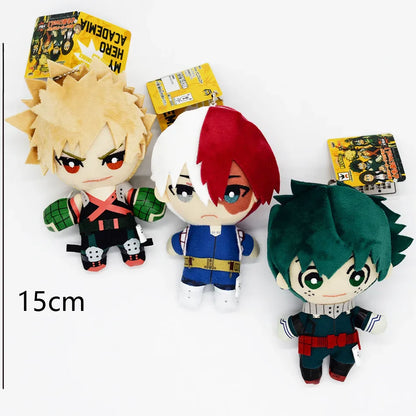 My Hero Academia Plush Toys 15–27cm – Izuku Midoriya, Katsuki Bakugou & Shouto Todoroki Stuffed Dolls for Kids Gifts