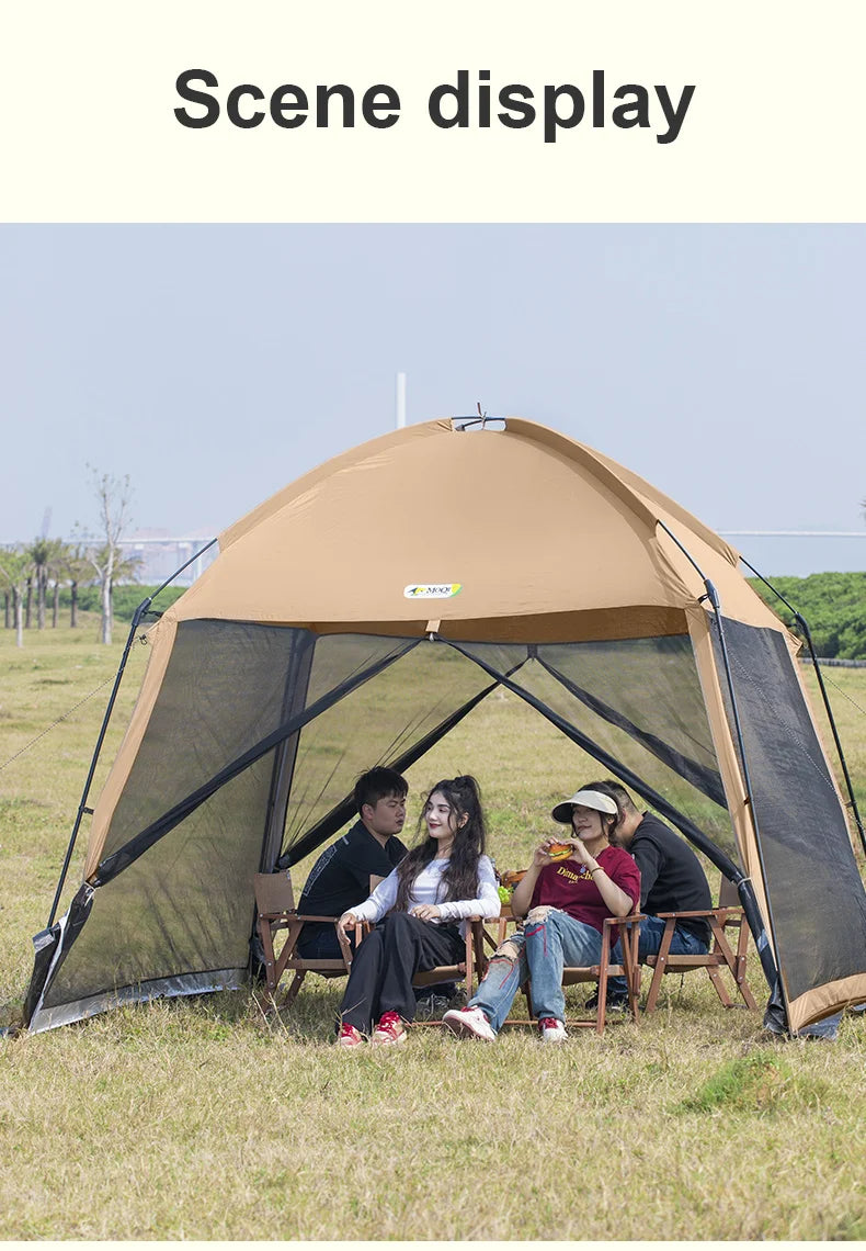 Outdoor Camping Mesh Tent – Rainproof, Sunscreen, Mosquito-Proof, Picnic & Beach Sunshade for 10 People